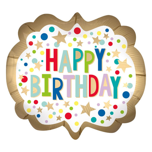 Gold Satin Happy Birthday Marquee 25'' Super Shape