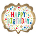 Gold Satin Happy Birthday Marquee 25'' Super Shape