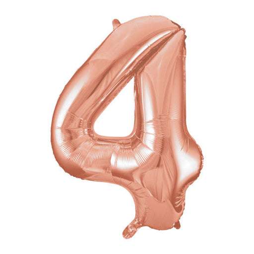 Rose Gold Number 4 Shaped Foil Balloon 34''