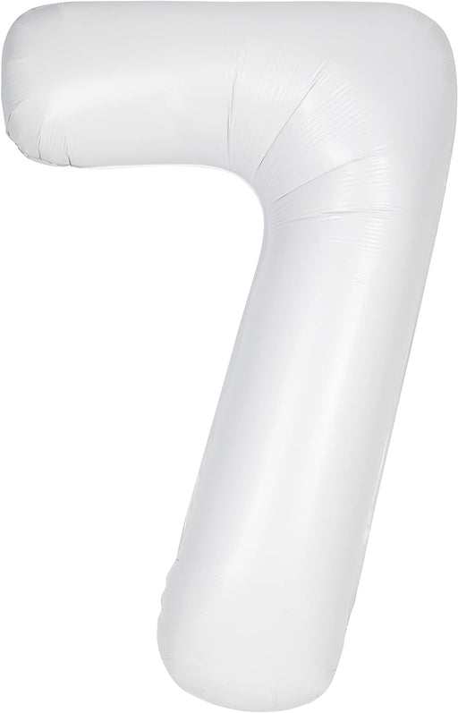 34" White Number 7 Foil Balloon