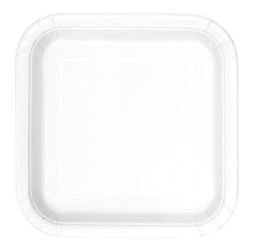 White Square Paper Party Side Plates 16pk