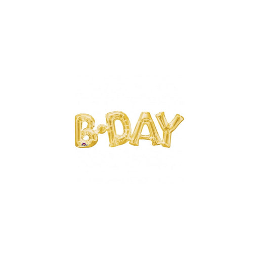 B-Day Gold Air Fill Foil Balloon 66Cm X 22Cm
