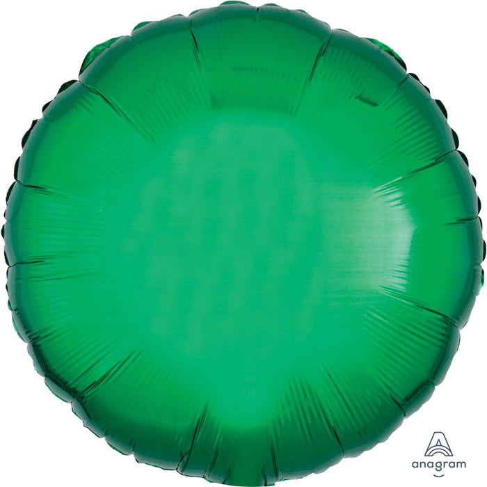 18'' Round Metallic Green Plain Foil