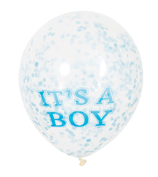 It'S A Boy Confetti Balloons 6pk