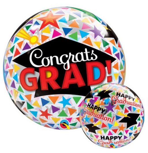 22'' Bubble Conrats Grad Caps & Triangles