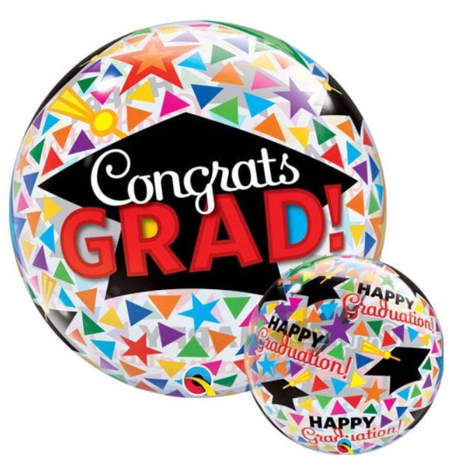 22'' Bubble Conrats Grad Caps & Triangles