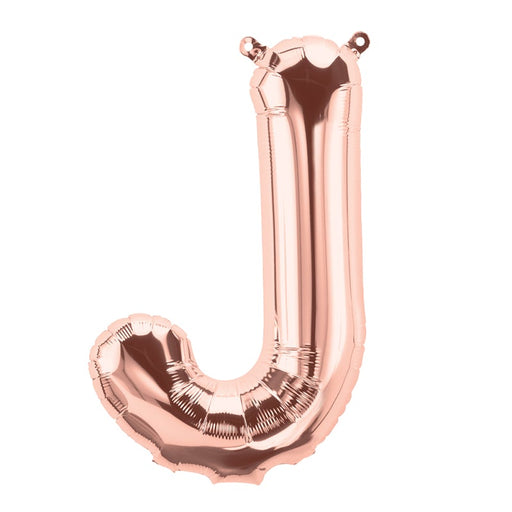 16'' Foil Letter J - Rose Gold Packaged Air Fill