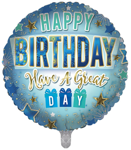 Blue Happy Birthday 18 Inch Foil Balloon