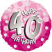 Pink Sparkle Happy 40th Birthday