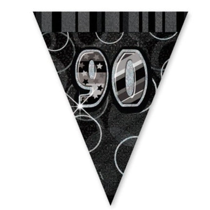 Glitz Black 90 Flag Banner 12Ft