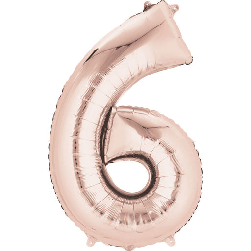 16'' Foil Number 6 - Rose Gold Packaged Air Fill (Anagram)