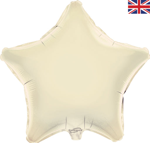 19'' Packaged Star Ivory Foil Balloon