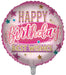 Happy Birthday, Best Wishes (Pink) 18 Inch Foil Balloon