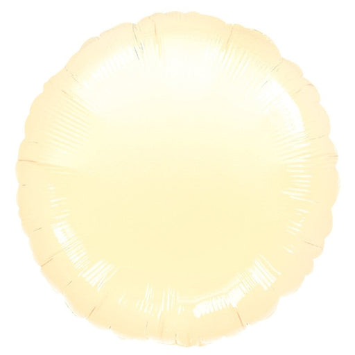 18 Inch Round Foil Pearl Ivory Plain Foil (Flat)