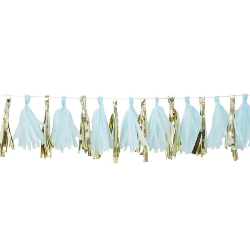 Blue & Gold Tassel Garland 2M Garland With 20 Tassels