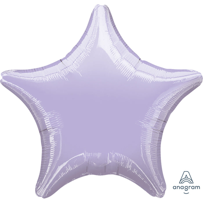 19 Inch Star Metallic Pastel Lilac Plain Foil (Flat)