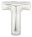 40'' Super Shape Foil Letter T - Silver