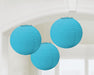 Caribbean Blue Round Paper Lanterns 24Cm 3pk