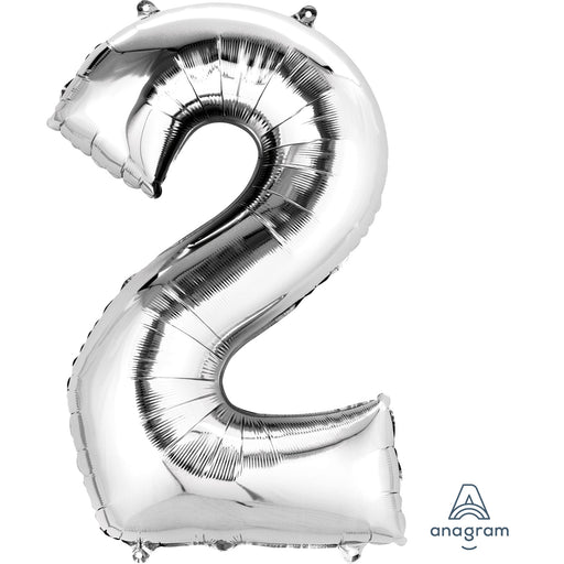 34'' Shape Foil Number 2 - Silver (Anagram)