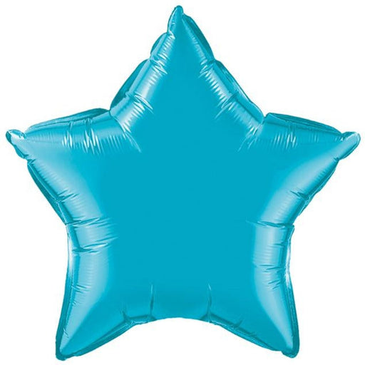 36 Inch Star Turquoise Plain Foil (Flat)