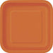 Orange Square Paper Party Side Plates 16pk