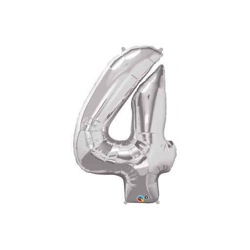 34'' Shape Foil Number 4 - Silver (Qualatex)