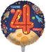 Space / Blue 4th Birthday 18 Inch Foil Balloon