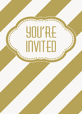 Golden Birthday Party Invitations 8pk