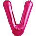 34'' Super Shape Foil Letter V - Magenta