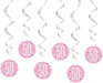 Glitz Pink 50 Birthday Swirl Dec 6pk 32'' L