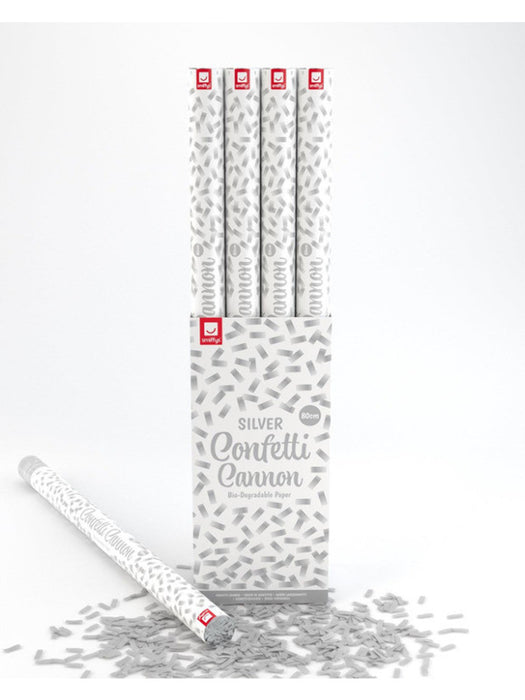 Silver Confetti Cannon 80cm