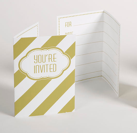 Golden Birthday Party Invitations 8pk