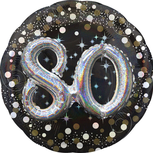 32'' 3-D 80 Gold Sparkling Birthday