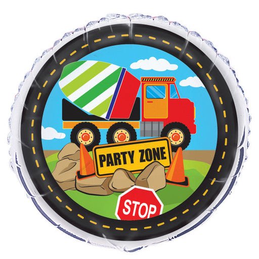 Construction Party Round Foil Balloon 18''