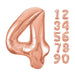 Rose Gold Number 4 Shaped Foil Balloon 34''