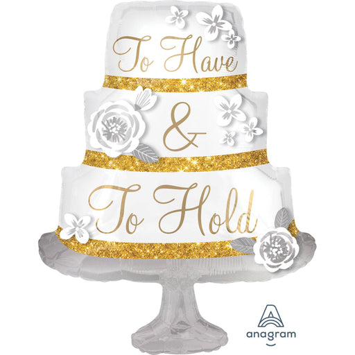 To Have & To Hold Cake Supershape Foil Balloon 22''/55Cm W X 28''/71Cm H