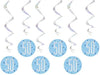 Glitz Blue 50 Hanging Decoration 32'' 6pk
