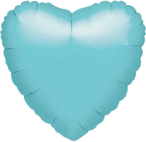 18 Inch Heart Robin Egg Blue Plain Foil (Flat)