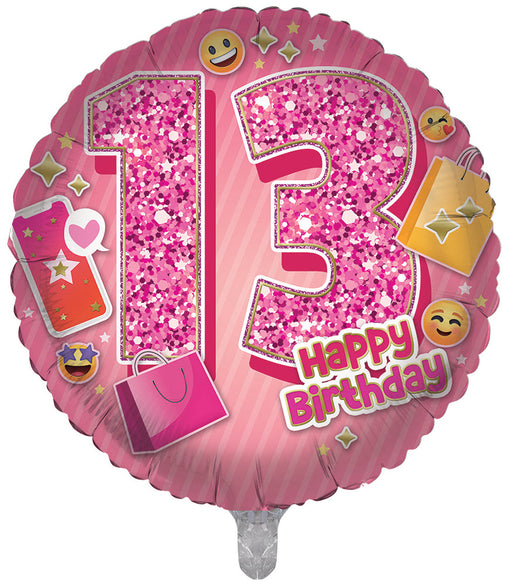 Pink 13th Birthday Balloon