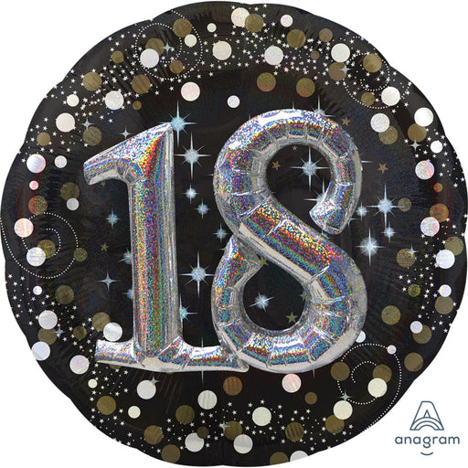 32'' 3-D 18 Gold Sparkling Birthday