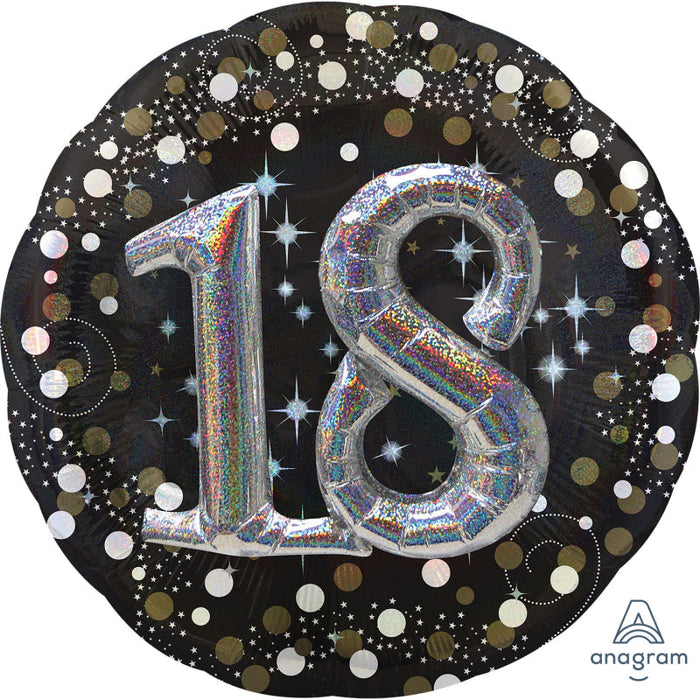 32'' 3-D 18 Gold Sparkling Birthday