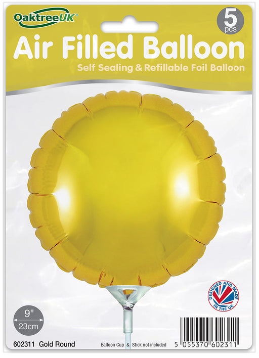 Gold Round (9 Inch) Packaged 5pk