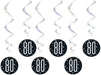 Glitz Black 80 Hanging Decoration 32'' 6pk