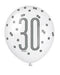 Blue 30th Birthday Balloons, Pack Of 6