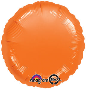 18 Inch Orange Round Foil Balloon (Flat)