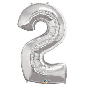 34'' Shape Foil Number 2 - Silver (Qualatex)