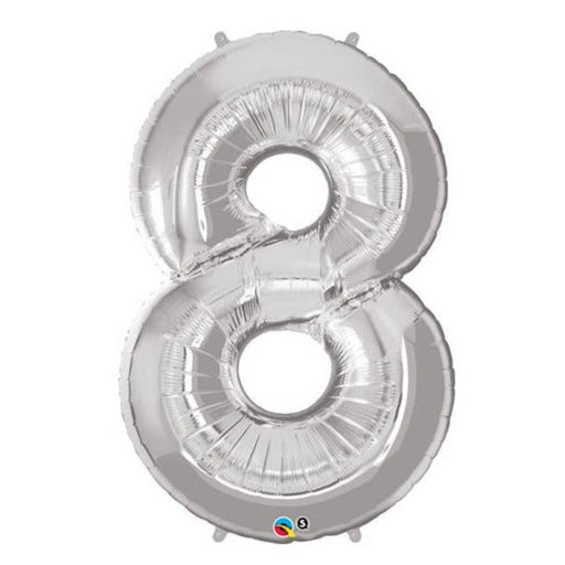34'' Shape Foil Number 8 - Silver (Qualatex)