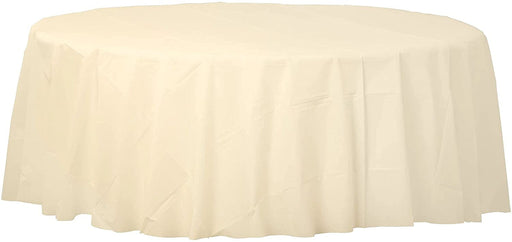 Cream Round Plastic Tablecover 213 Dia