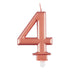 Metallic Rose Gold Number 4 Birthday Candle