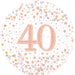18'' Sparkling Fizz 40th Birthday White & Rose Gold